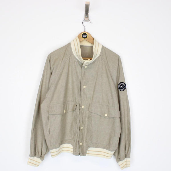 Vintage 90s Valentino Jeans Khaki Brown Cotton Bomber Jacket