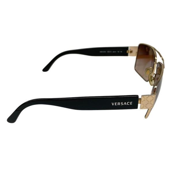 Versace Black and Gold 2075 Square Sunglasses