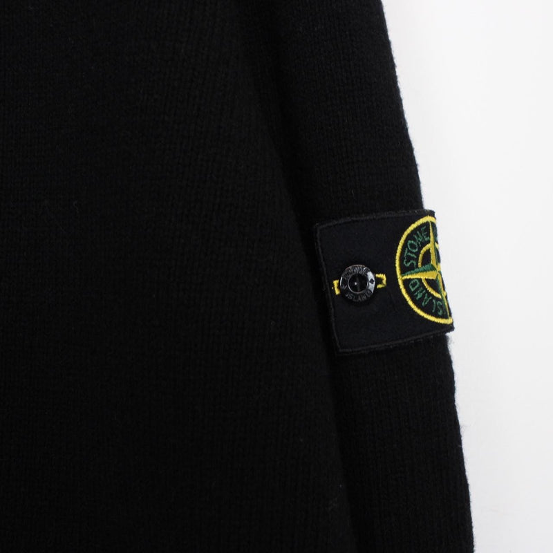 Stone Island AW 2008 Black Wool Knit Hoodie Jumper