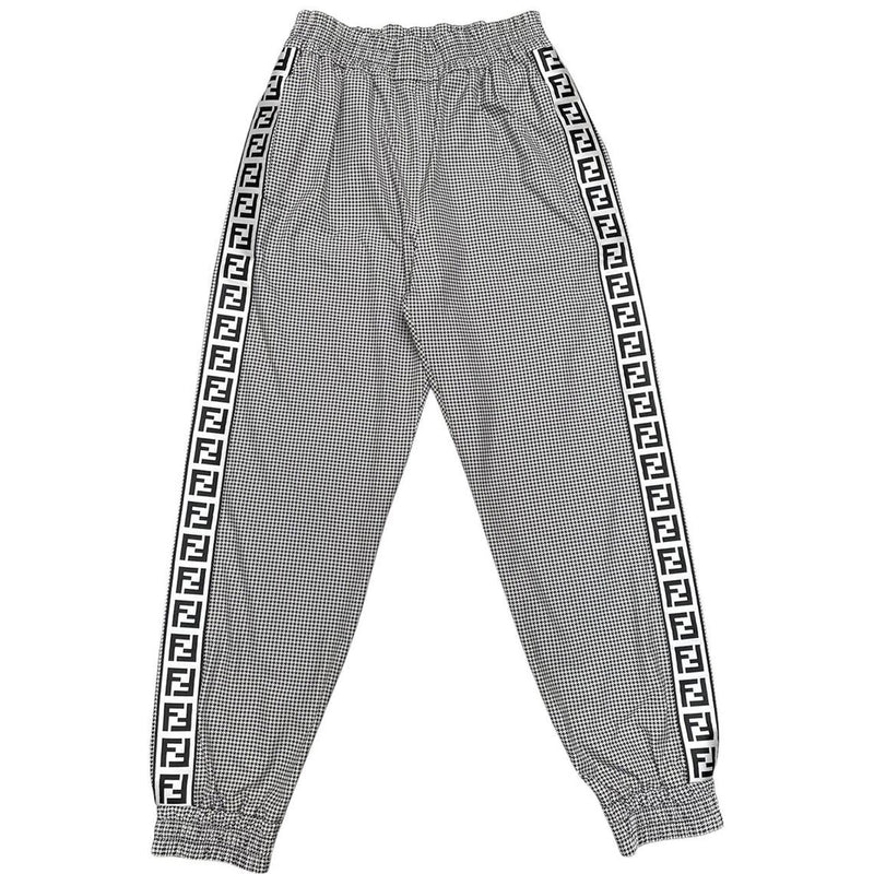 Fendi Black and White Tapered Fit Zucca Monogram Trousers