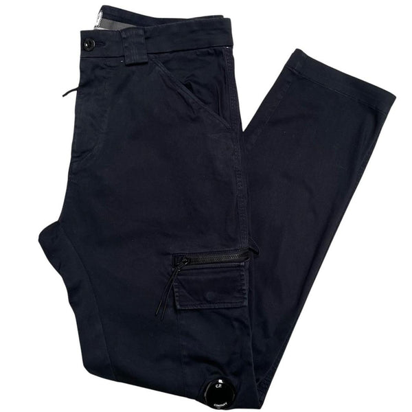 CP Company Navy Blue Slim Fit Lens Cargo Trousers