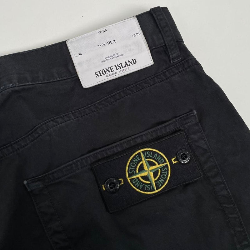 Stone Island SS 2016 Black Regular Tapered Fit Trousers