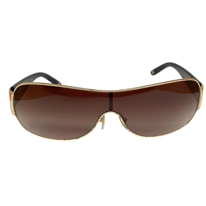 Versace Black and Gold 2101 Shield Sunglasses