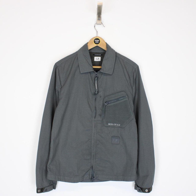 CP Company Grey Metropolis Patch Logo Nylon Overshirt Jacket