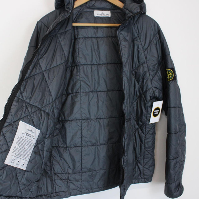 Stone Island SS 2019 Blue Garment Dyed Quilted Micro Yarn Down Jacket