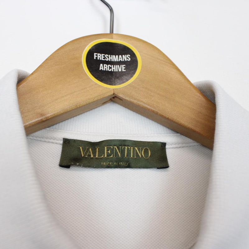 Valentino White and Black Short Sleeve Polo Shirt