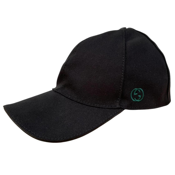 Gucci Black Canvas Cotton GG Baseball Cap