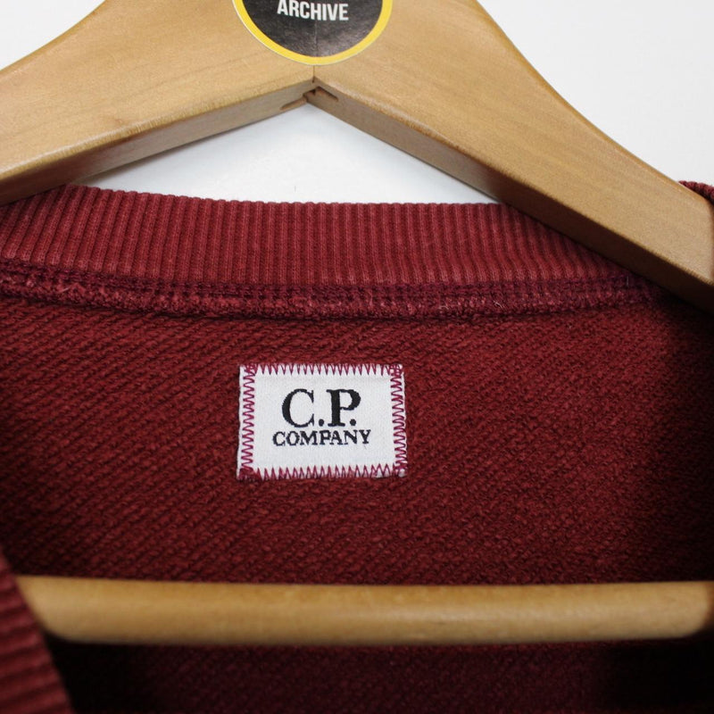 CP Company Burgundy Logo Sweatshirt Jumper