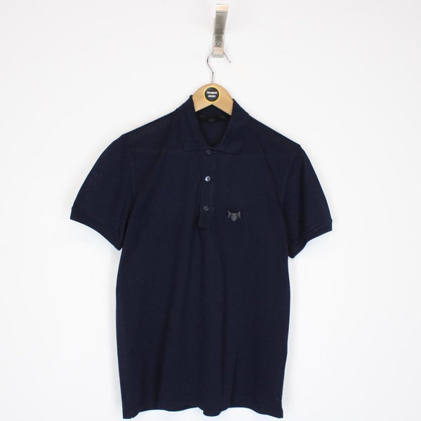 Burberry Prorsum 2015 Navy Blue Bug Pin Short Sleeve Polo Shirt