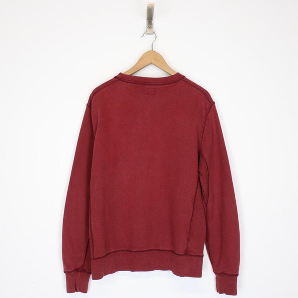 CP Company Burgundy Logo Sweatshirt Jumper