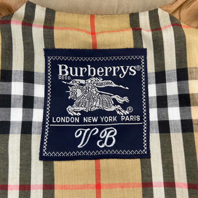 Vintage 90s Burberry Beige Nova Check Double Breasted Trench Coat