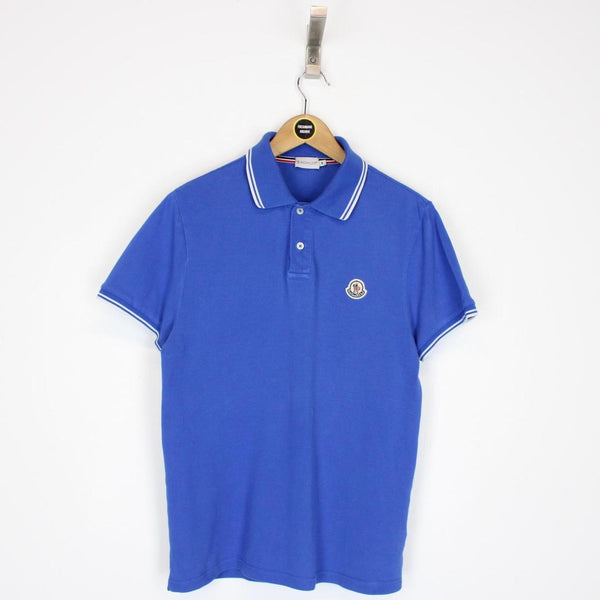 Moncler Maglia Manica Corta Blue Short Sleeve Polo Shirt