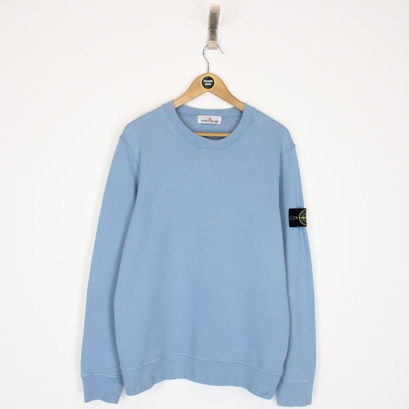 Stone Island Blue Cotton Sweatshirt Jumper