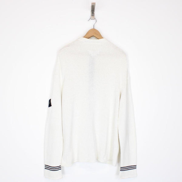 Vintage Stone Island SS 2004 White Cotton Knit Sweatshirt Jumper