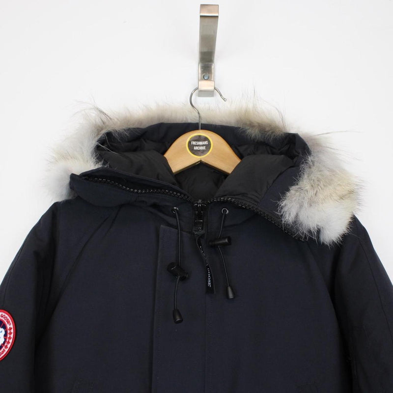 Canada Goose Navy Blue Chilliwack Bomber Down Jacket with Fur Trim