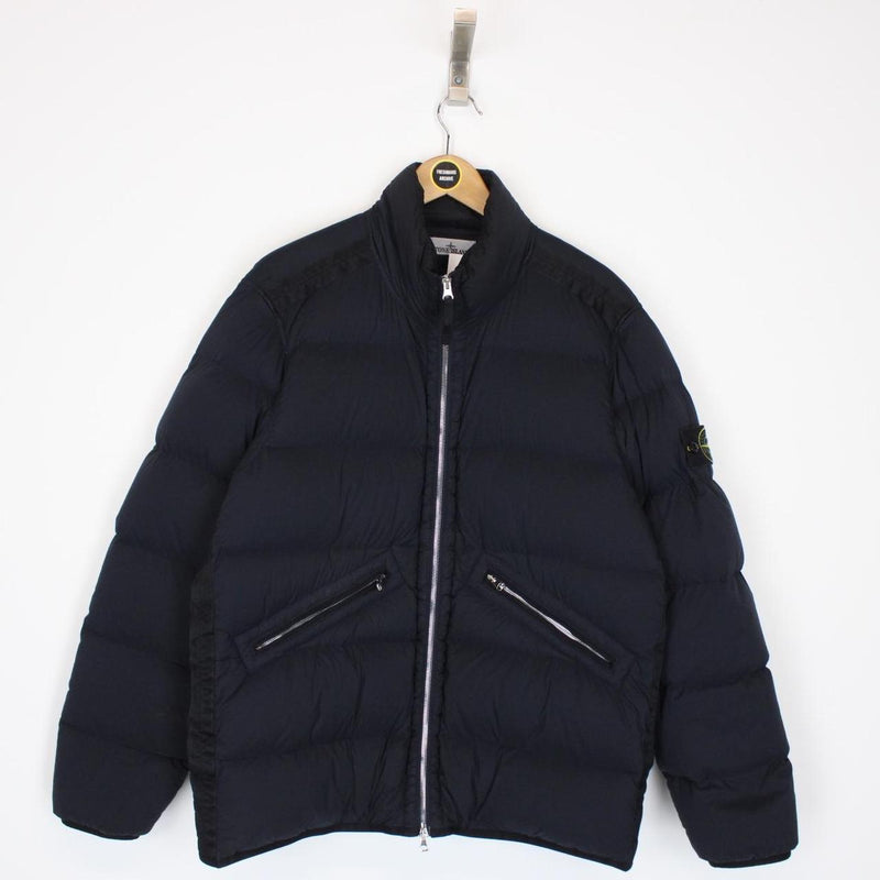 Stone Island AW 2024 Navy Blue Seamless Tunnel Nylon Down Puffer Jacket