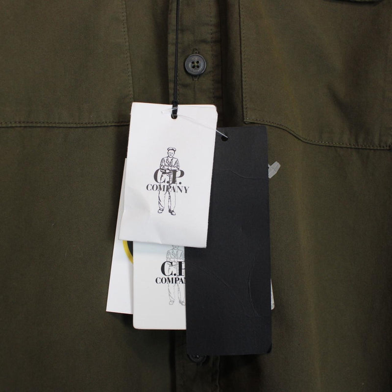 CP Company Green Cotton Lens Overshirt