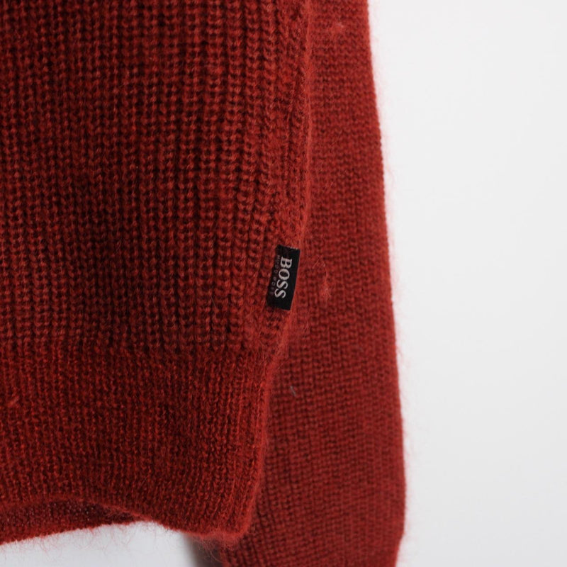 Hugo Boss Burnt Orange Mohair Virgin Wool Knit Jumper