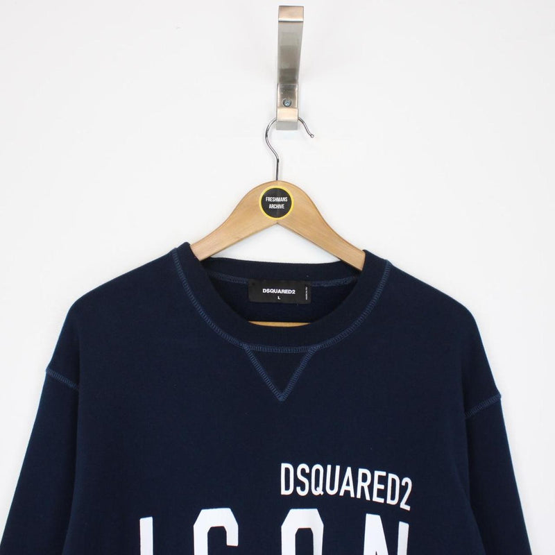 Dsquared2 Icon Navy Blue and White Sweatshirt Jumper