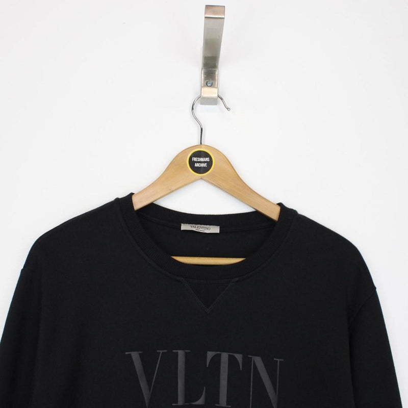 Valentino VLTN Print Black Cotton Sweatshirt Jumper