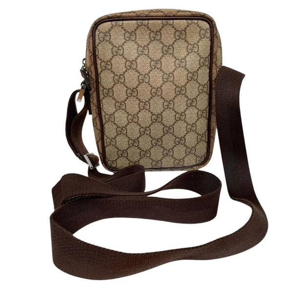 Gucci Beige and Brown GG Monogram Crossbody Bag