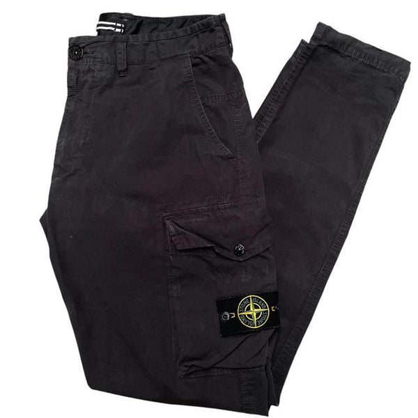 Stone Island SS 2020 Black Slim Fit Cargo Trousers