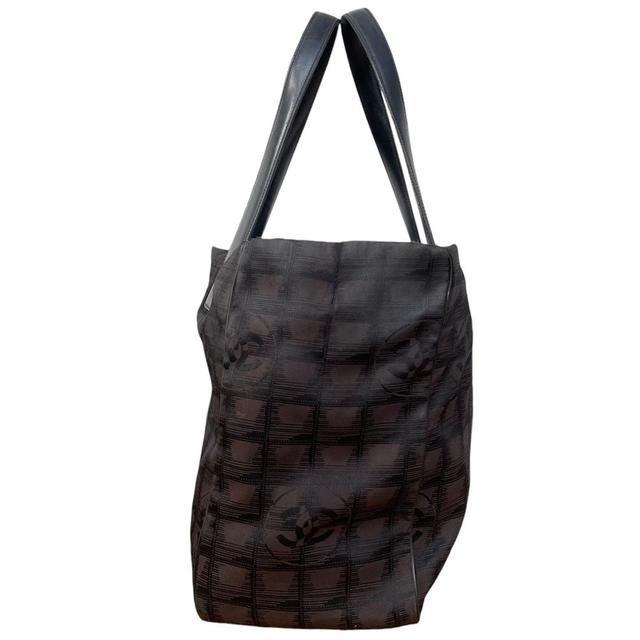 Chanel New Line Brown and Black Nylon Travel Tote Bag