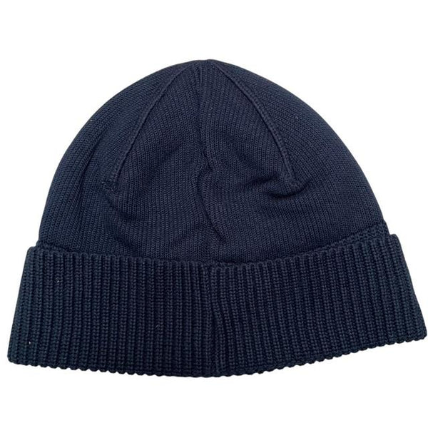 Stone Island AW 2021 Navy Blue Cotton Knit Beanie Hat