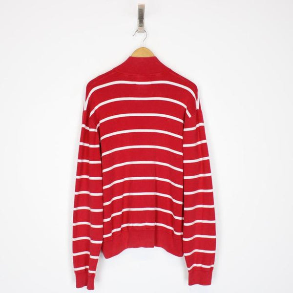 Vintage Polo Ralph Lauren Red and White 1/4 Zip Sweatshirt Jumper