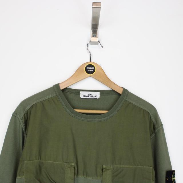 Stone Island SS 2022 Green Cotton Sweatshirt Jumper