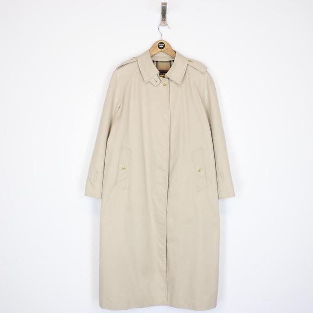 Vintage 90s Burberry Beige Nova Check Double Breasted Trench Coat