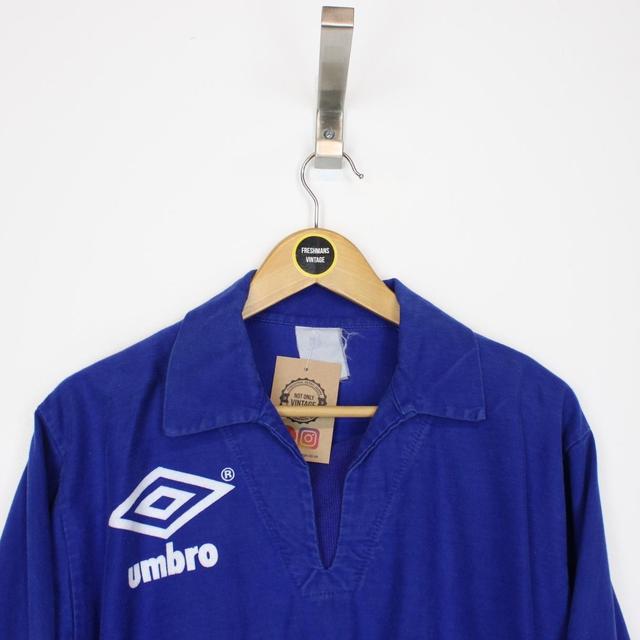 Vintage 90s Umbro Blue and White Spellout Pullover Jacket