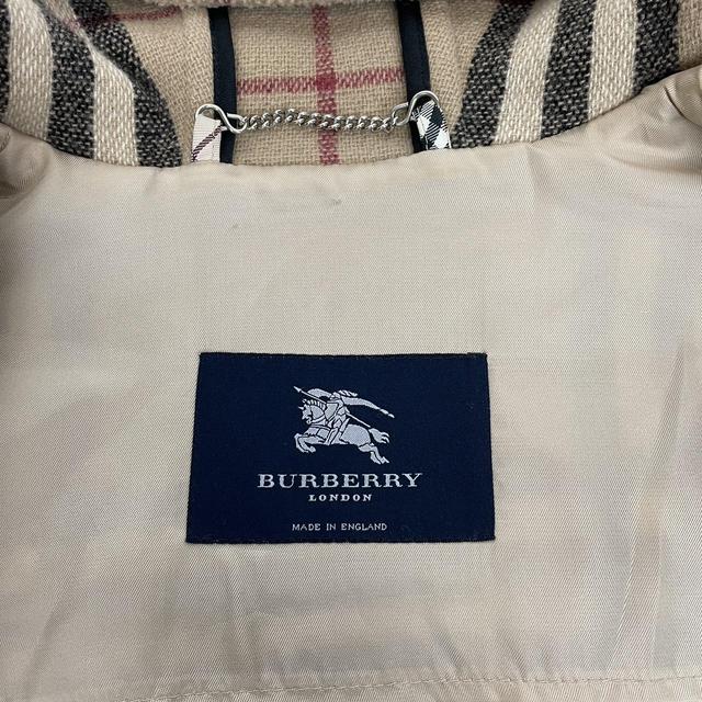 Burberry London Tan Brown Nova Check Wool Duffle Coat