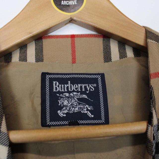 Vintage 80s Burberry Tan Brown Nova Check Wool Waistcoat Vest