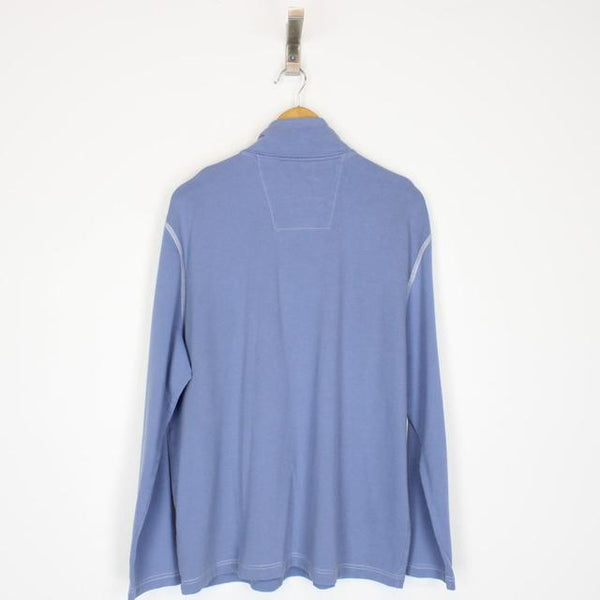 Vintage 00s Nautica Blue 1/4 Zip Sweatshirt Jumper