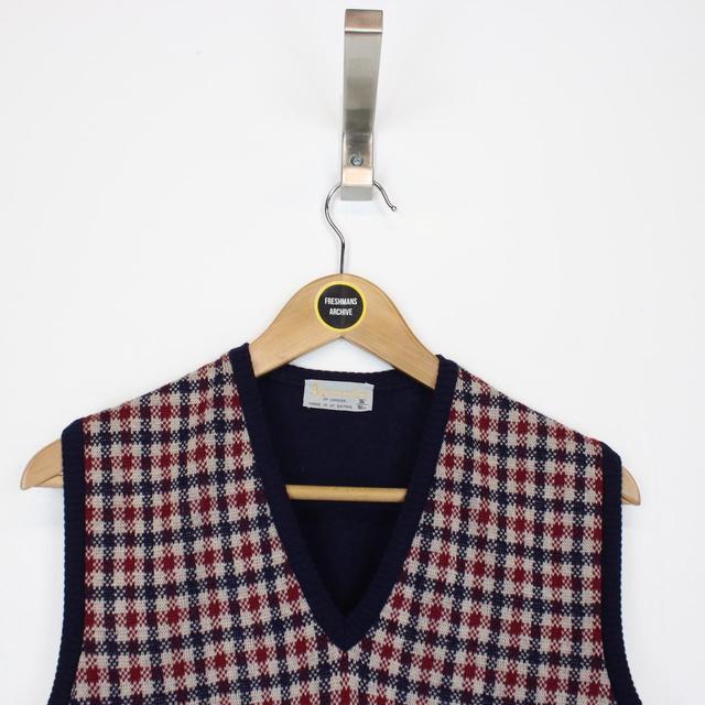 Vintage 90s Aquascutum House Check Wool Knit Sweater Vest