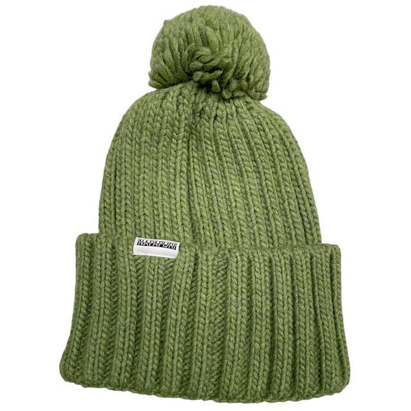 Napapijri Green Wool/Acrylic Knit Semiury Beanie Hat