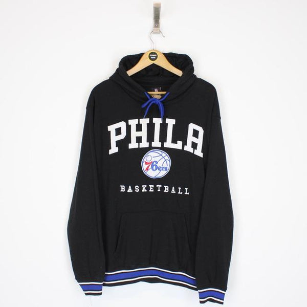 Philadelphia 76ers NBA Black USA Black Spellout Fleece Hoodie Jumper