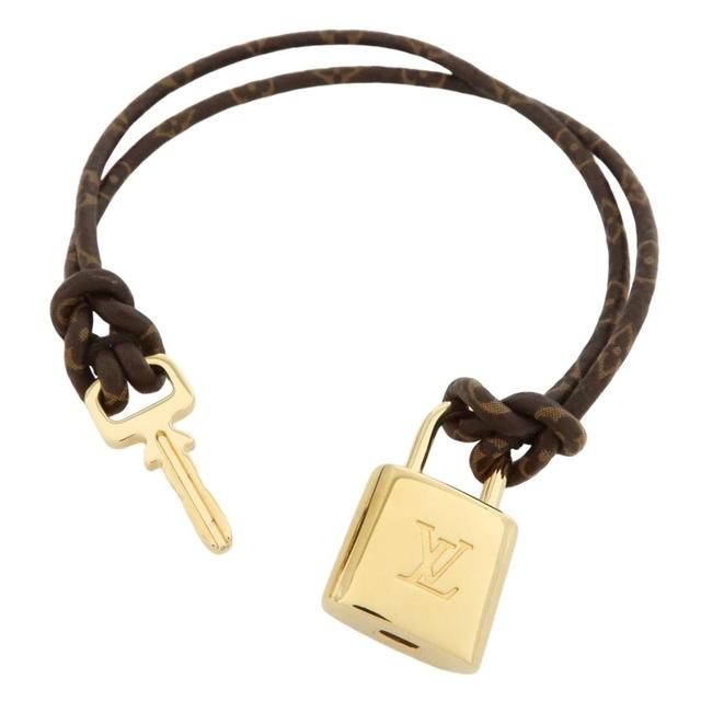 Louis Vuitton Brown and Gold Lock It Again Monogram Bracelet