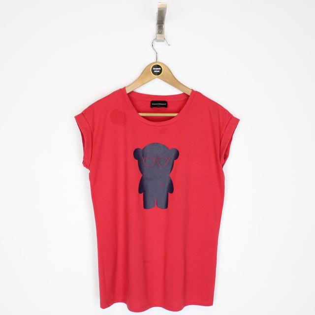 Emporio Armani Red Teddy Bear Print Top