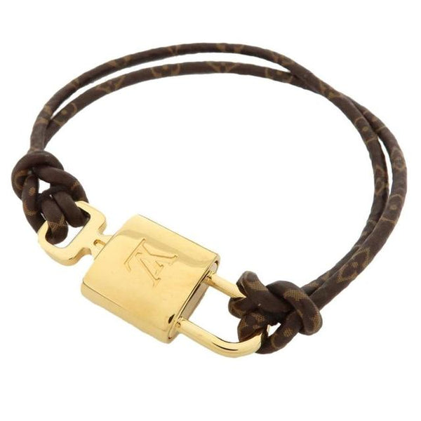 Louis Vuitton Brown and Gold Lock It Again Monogram Bracelet