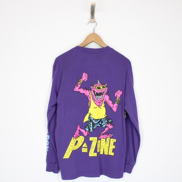 Palace Purple and Yellow P Zone Monster Print Long Sleeve T-Shirt