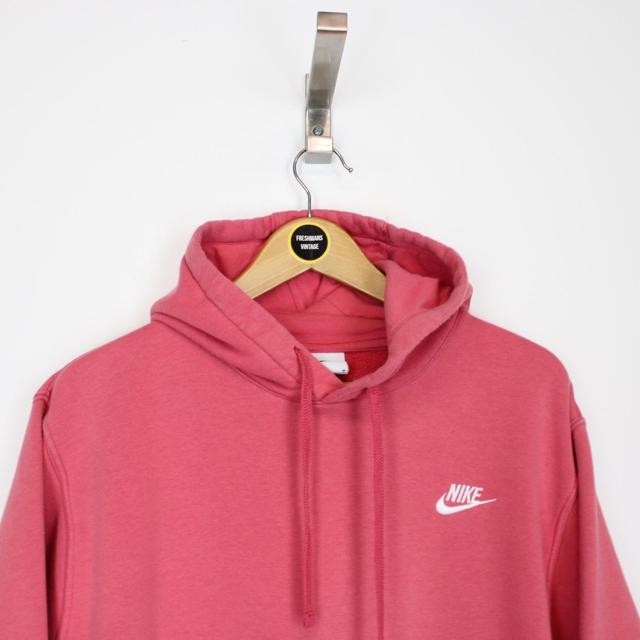 Nike Pink and White Spellout Hoodie Jumper