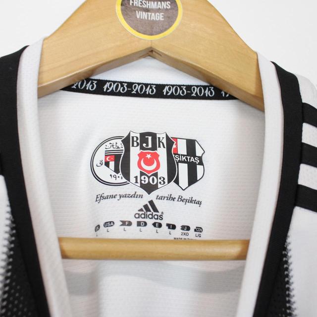 Adidas Besiktas 2013/14 Black and White Home Short Sleeve Football Shirt