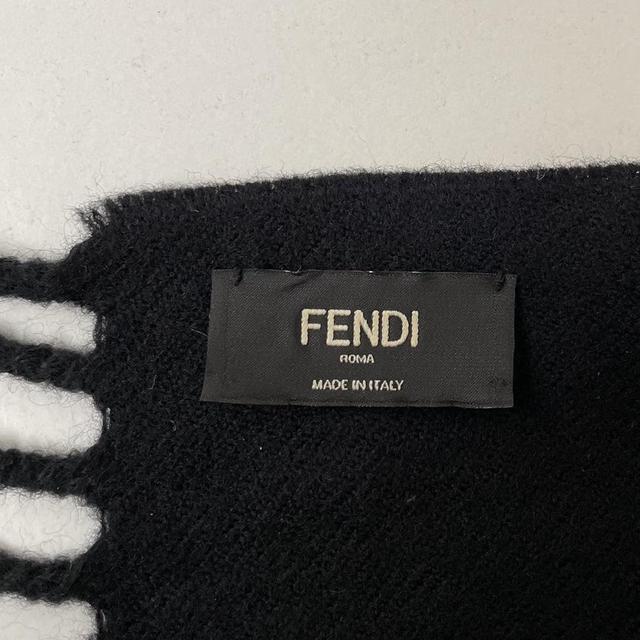 Fendi Black and Yellow Wool Scarf