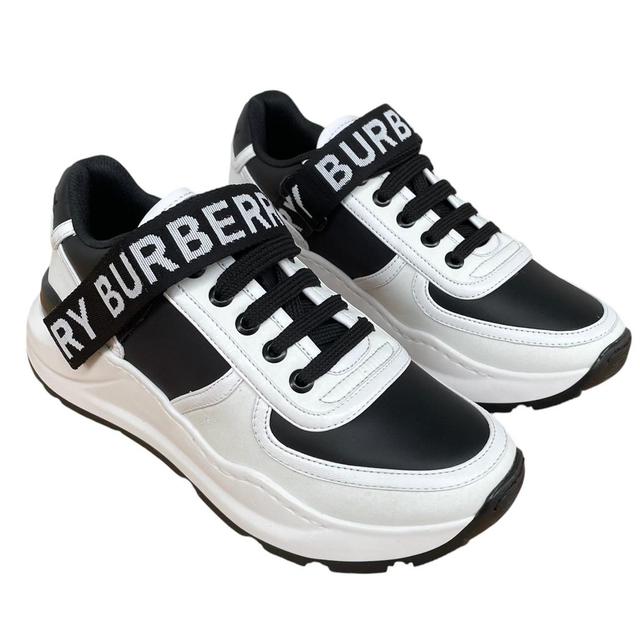 Burberry Ronnie Black and White Leather Trainers