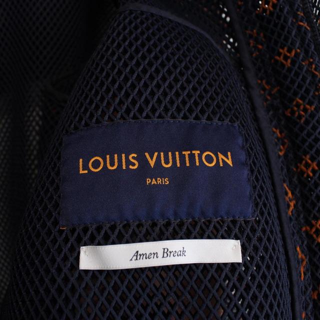 Louis Vuitton Navy Blue and Orange Gradient LV Monogram Mesh Jacket