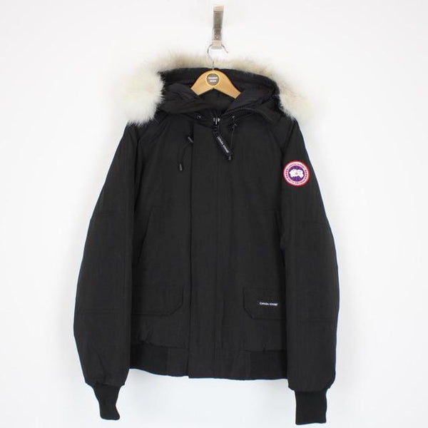 Canada Goose Black Chilliwack Bomber Down Jacket with Fur Trim