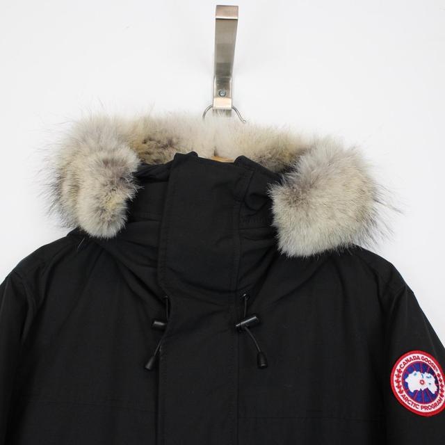 Canada Goose Black Langford Down Parka Coat with Fur Trim