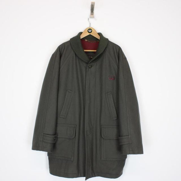 Vintage 90s Paul &amp; Shark Green Wool Padded Coat